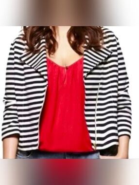 Lane Bryant NWOT-Striped Navy & White Blazer - Women's Lightweight Lined Size 20